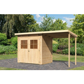 Karibu | Tuinhuis Glücksburg 2 met Overkapping | Onbehandeld
